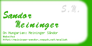 sandor meininger business card